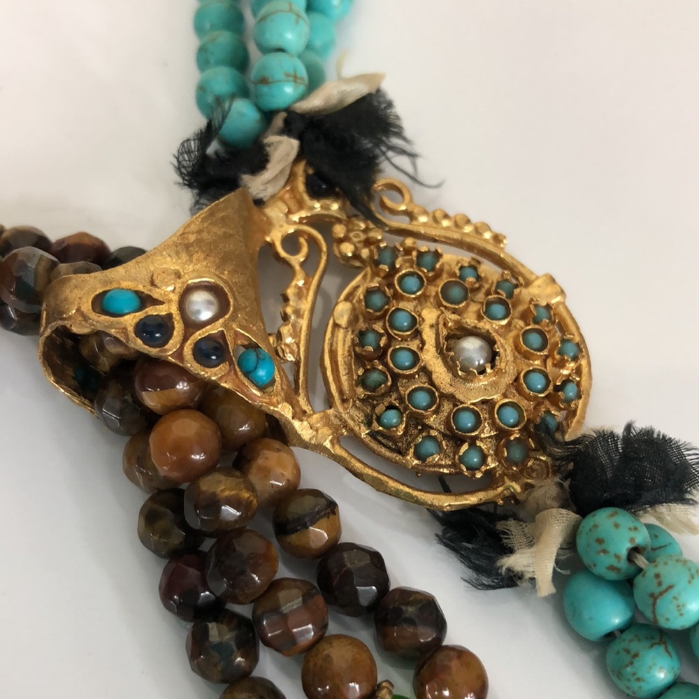 Gorgeous Turkish Multi-Strand Statement Necklace - image 2